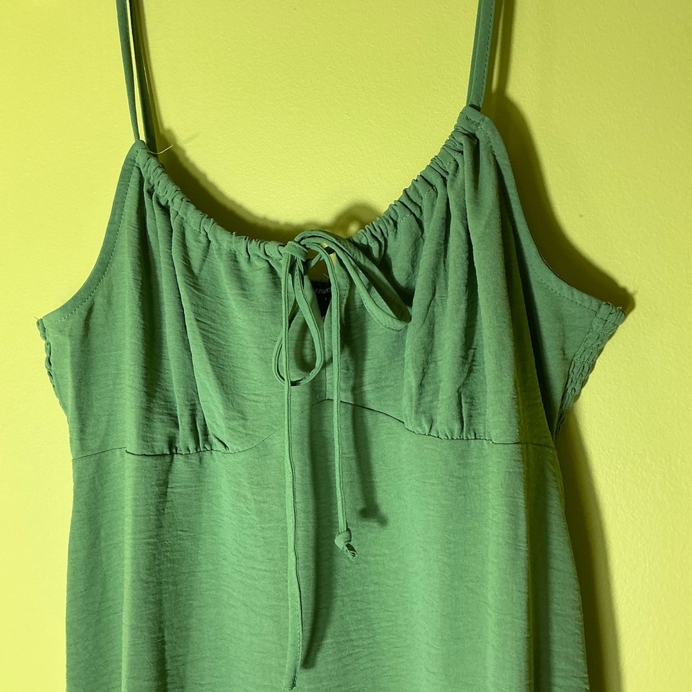 90s Vibes Green Satin Mini Dress